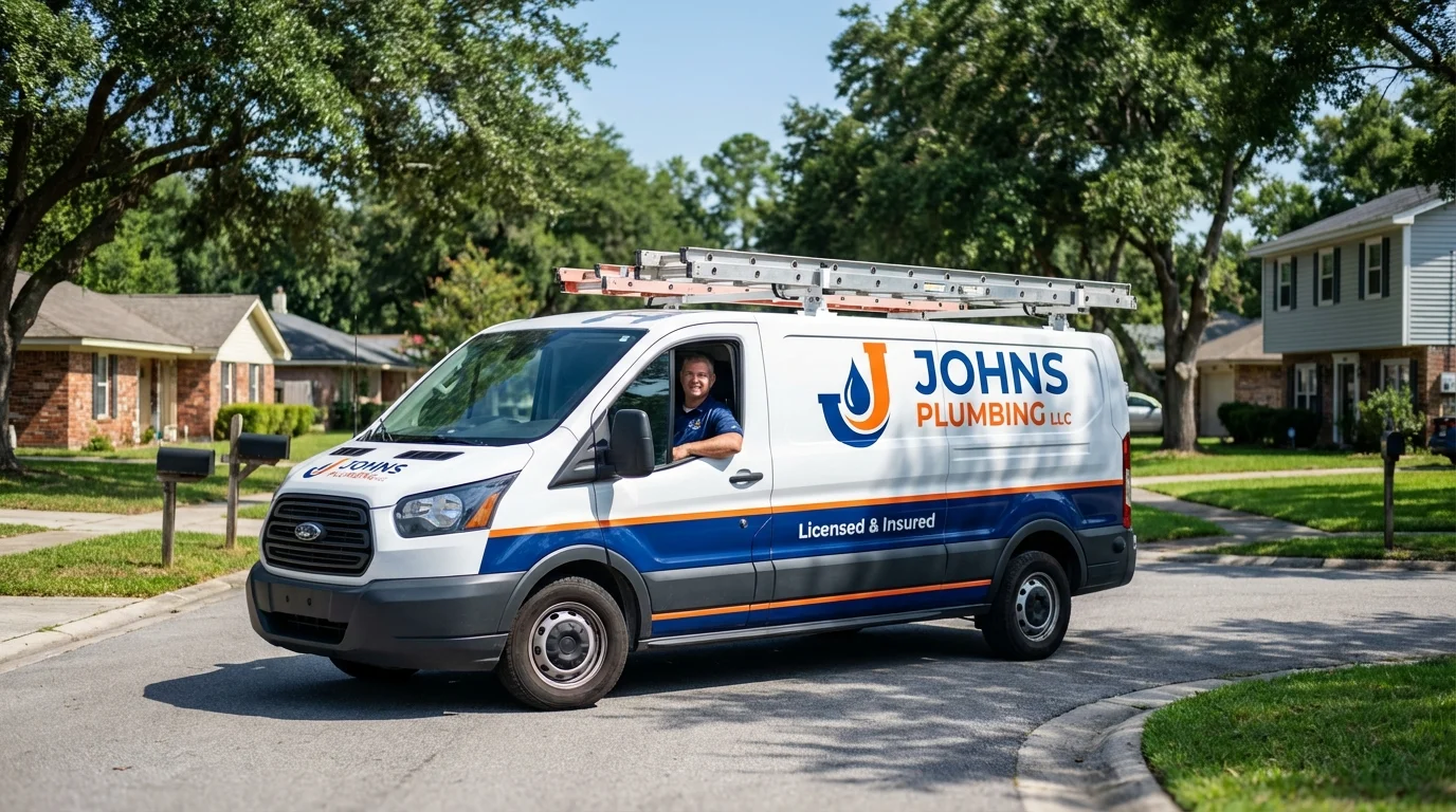 Johns Plumbing LLC service van in Thief River Falls, MN
