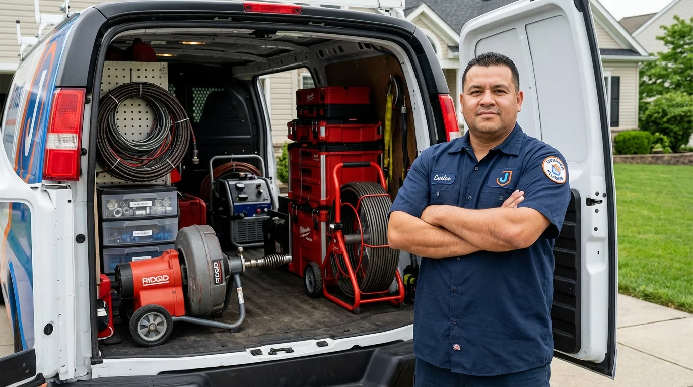 Professional drain cleaning equipment and Johns Plumbing LLC plumber in Thief River Falls