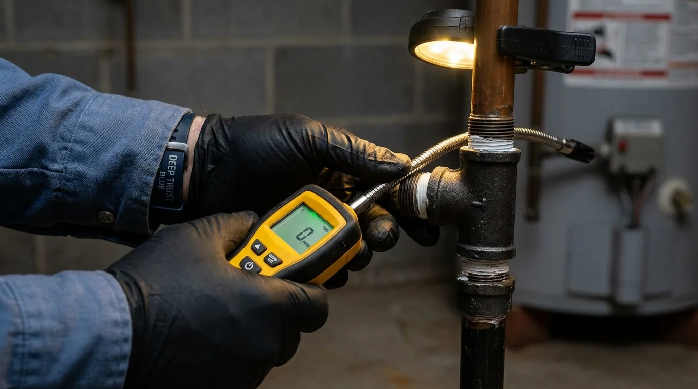 Gas leak detection with electronic sniffer by Johns Plumbing LLC in Thief River Falls