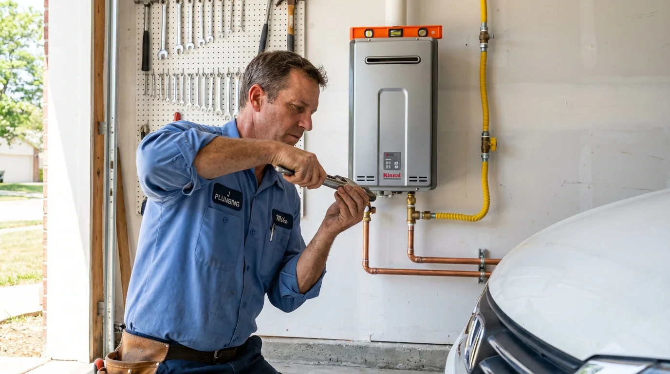 Tankless water heater installation by a Johns Plumbing LLC plumber in Thief River Falls